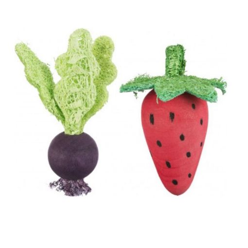 Picture of SET OF STRAWBERRY/BEETROOT WOOD/LOOFAH 6-9CM