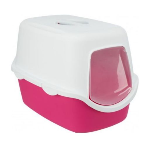 Picture of CAT LITTER TRAY VICO 40X40X56CM/WHITE-PINK