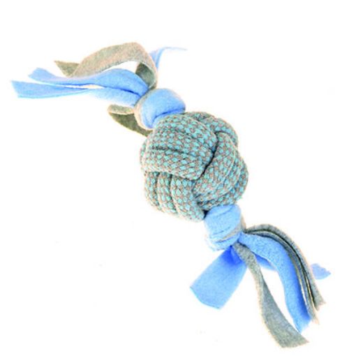 Picture of FLEECY ROPE BALL TUGGER BLUE 22X8CM
