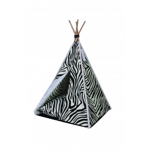 Picture of CAT CAVE TEEPEE ZEBRA 47X47X75CM