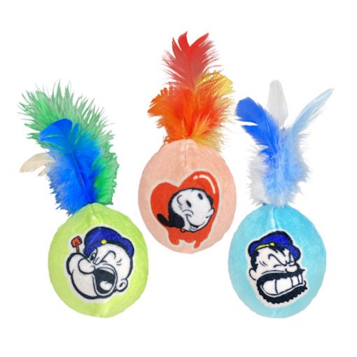 Picture of POPEYE CAT BALL WITH FEATHER 13CM