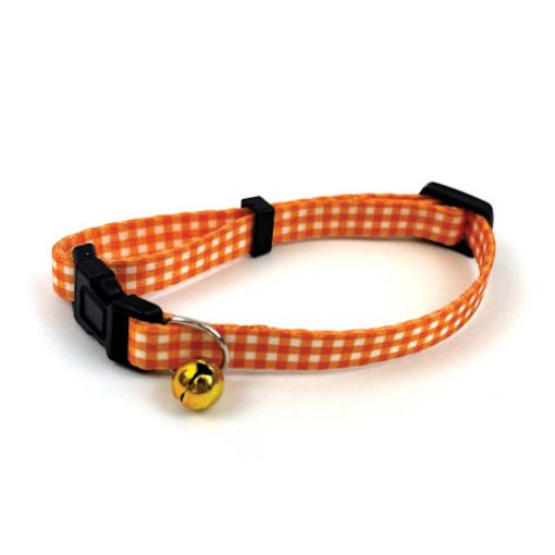 Picture of ORANGE CHECK CAT COLLAR 18-30X1CM