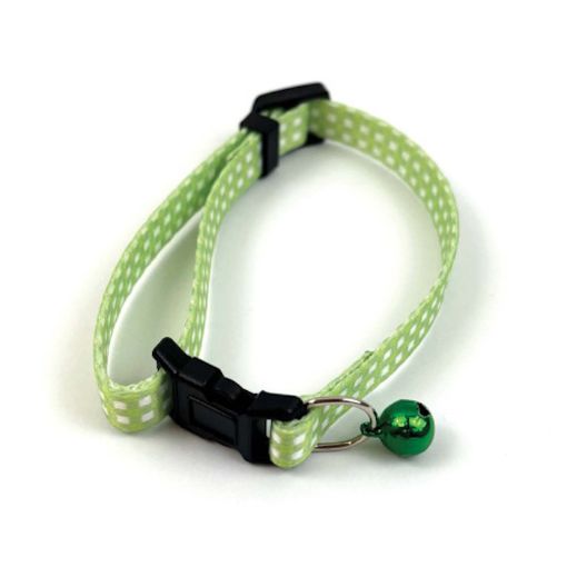 Picture of GREEN CHECK CAT COLLAR 18-30X1CM